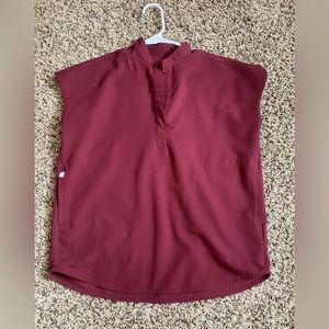 Figs Zamora Burgundy XXS Oversized Scrub Top